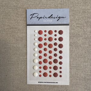Papirdeisgn - Dotter vintage rød, matte, ass str, 54 stk