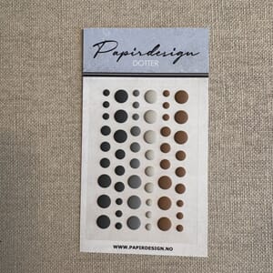 Papirdeisgn - Dotter grå/sort, matte, ass størrelser, 54 stk