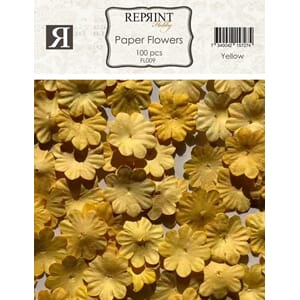Reprint - Gul paprblomster, mini, str 20 mm, 100 stk