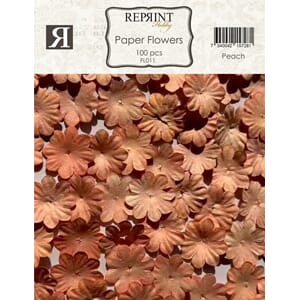 Reprint - Peach paprblomster, mini, str 20 mm, 100 stk