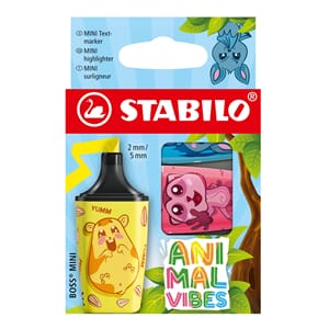 STABILO - BOSS Mini Animal Vibes, 3-pakk
