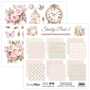 ScrapBoys - Shabby Pack 2 8x8 Inch Paper Pad