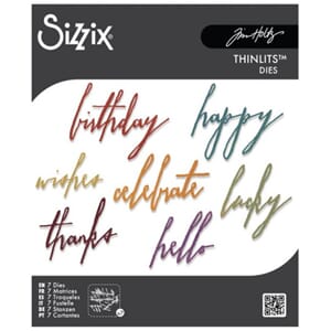 Sizzix - Handwritten Celebrate Thinlits Dies by Tim Holtz