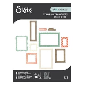 Sizzix - Build-A-Frame Clear Stamps w/Framelits Die by 49 &