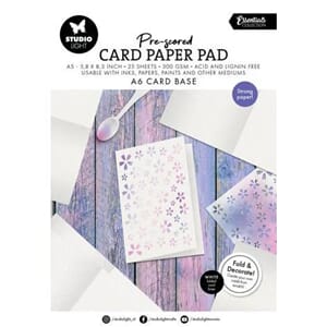 Studio Light - Pre-Scored Card Paper Pad A6 White Cards
