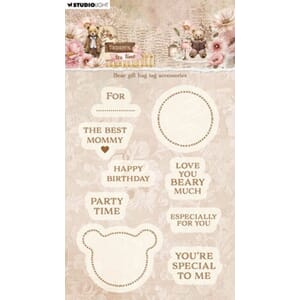 Studio Light - Teddy's Tea Time Clear Stamp Bear Gift Bag Ta