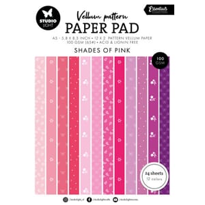 Studio Light - Shades of Pink A5 Vellum Pattern Paper Pad