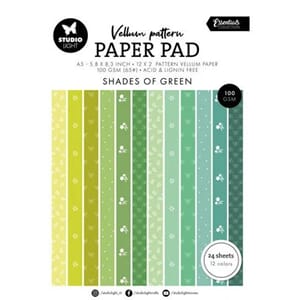 Studio Light - Shades of Green A5 Vellum Pattern Paper Pad