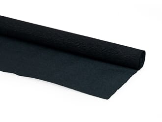 Kreppapir - Svart, str 250x50cm, 32g/m²