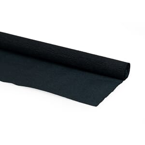 Kreppapir - Svart, str 250x50cm, 32g/m²