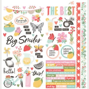 Simple Stories - Pink Lemonade Cardstock Stickers Icons