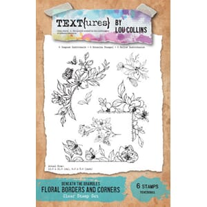TEXT(ures) - Floral Borders and Corners 6x8 Inch Clear Stamp