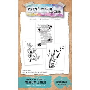 TEXT(ures) - Meadow Ledger 4x6 Inch Layering Stencil Set