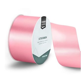 Dekorbånd - Rosa sateng bånd, bredde 5 cm, metervare
