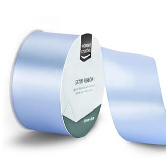 Dekorbånd - Blå sateng bånd, bredde 5 cm, metervare