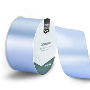 Dekorbånd - Blå sateng bånd, bredde 5 cm, metervare