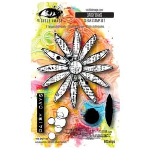 Visible Image - Grunge Florals 4x6 Inch Stamp Set Daisy Days