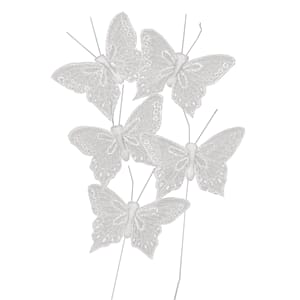 Glimmer butterfly - white 5/Pkg
