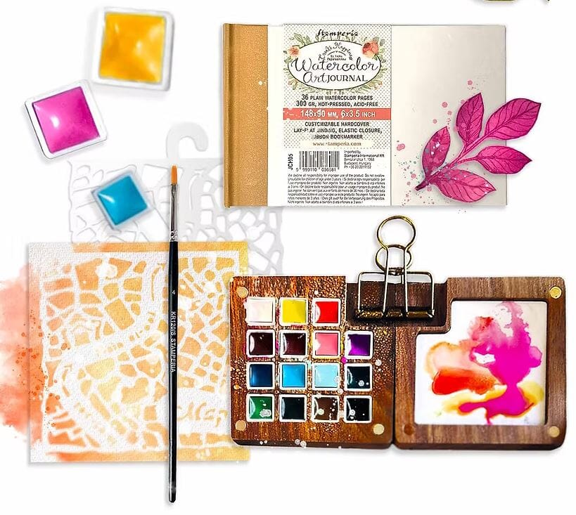 STAMPERIA - WATERCOLOR SET - AKVARELLMALING - MALESETT - LIMITED EDITION - AKVARELLPAPIR - AQUAPAINT - AQUARELLE PAPER - 1.JPG