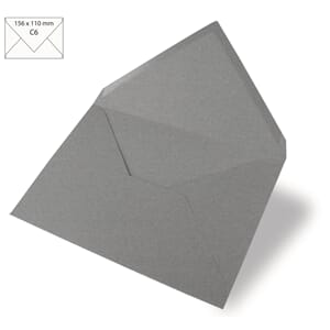 Konvolutt C6 110x156mm -  Dark Grey, 5 stk