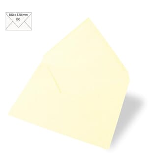 Konvolutt B6 120x180mm - ivory, 5 stk