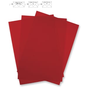 Vellum papir A4 - Cardinal red 100 g, pakke med 5 stk