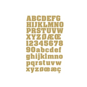 Bokstav klistremerker - A-Z gull, ark 10x23 cm