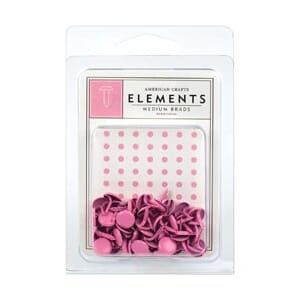 Am.Crafts: Elements Brads - Medium, Bubblegum 48stk