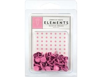 Am.Crafts: Elements Brads - Medium, Bubblegum 48stk