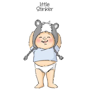 Art Impressions: Stinker - Little People Cling Rubber Stamp