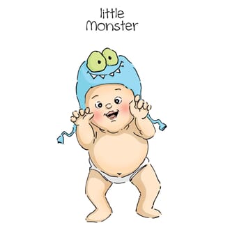 Art Impressions: Monster - Little People Cling Rubber Stamp