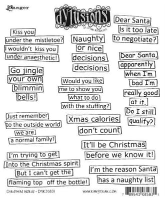 Dylusions: Christmas Words - Cling Rubberstamp set