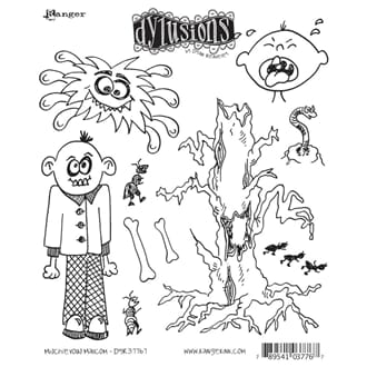 Dylusions: Cling Rubberstamp set - Michievous Malcom