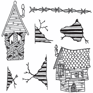 Dylusions: This Old House - Cling Rubberstamp set