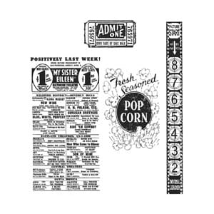 Tim Holtz: At The MoviesCling Rubber Stamp Set