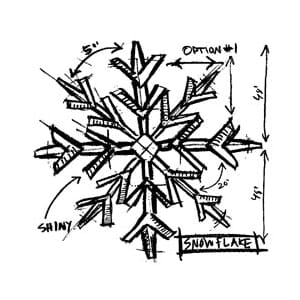 Tim Holtz: Snowflake Sketch - Mounted Rubber Stamp