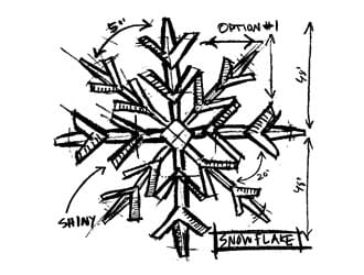 Tim Holtz: Snowflake Sketch - Mounted Rubber Stamp