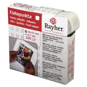 Glue dots - 10x10mm, tykkelse 0.7mm. 200 stk