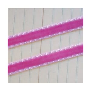 Maya Road: Camellia Pink - Double Stitched Velvet Ribbon