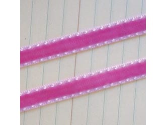 Maya Road: Camellia Pink - Double Stitched Velvet Ribbon