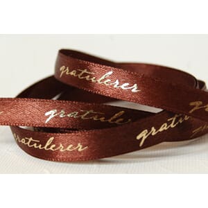 Papirdesign: Bånd - gratulerer, brun