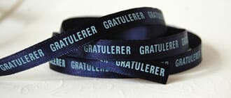 Papirdesign: Bånd - gratulerer, blå