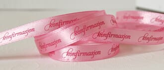 Papirdesign: Bånd - konfirmasjon, rosa