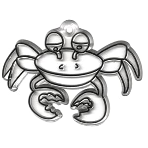 Figur i akryl - crab, 8x6 cm. Med hull for oppheng