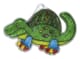 Figur i akryl - dinosaur, 9,5x6,5 cm. Med hull for oppheng