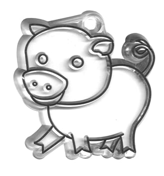 Figur i akryl - pig, 5,5x5,5 cm. Med hull for oppheng
