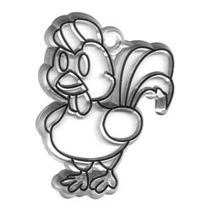 Figur i akryl - cock, 5x6,5 cm. Med hull for oppheng