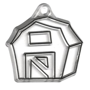 Figur i akryl - barn, 5,5x5,5 cm. Med hull for oppheng