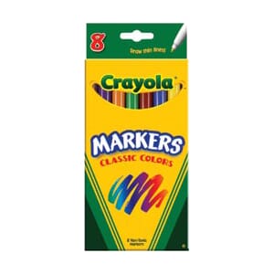 Crayola: Tusjer fin tupp. Klassiske farger, 8 stk