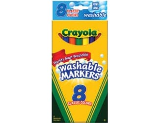 Crayola: Tusjer, fin tupp. Vaskbare, 8 stk